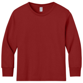 Jerzees 29BL Youth Dri-Power Active 50/50 Cotton/Poly Long Sleeve T-Shirt - True Red